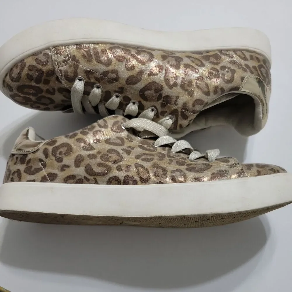 Sophie17 Shoes Girls 4 Leapord Brown Sneaker Classic Lace Up Low Top Flat Animal